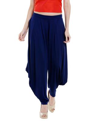 Blue printed polyester bottoms 1
