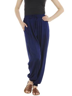 Blue printed viscose bottoms 1