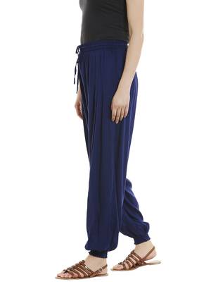Blue printed viscose bottoms 3