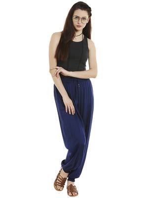 Blue printed viscose bottoms 4
