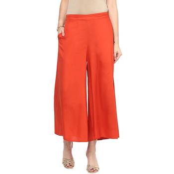 Orange printed viscose bottoms 1