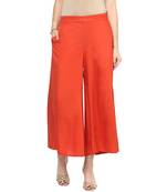 Orange printed viscose bottoms