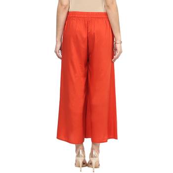 Orange printed viscose bottoms 2