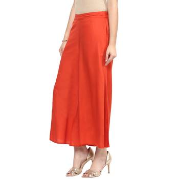 Orange printed viscose bottoms 3