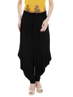 Black printed viscose bottoms 1
