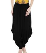 Black printed viscose bottoms