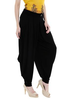 Black printed viscose bottoms 2