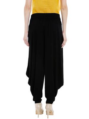 Black printed viscose bottoms 3