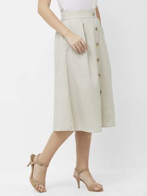 Beige printed cotton skirts 3