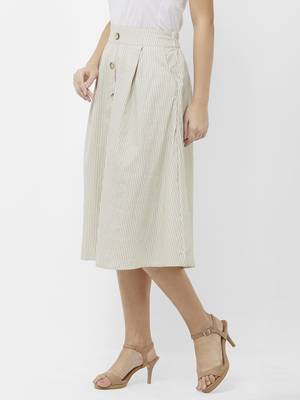 Beige printed cotton skirts 4