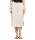 Beige printed cotton bottoms