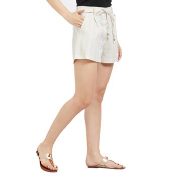 Beige printed polyester bottoms 2