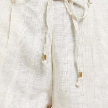 Beige printed polyester bottoms 4