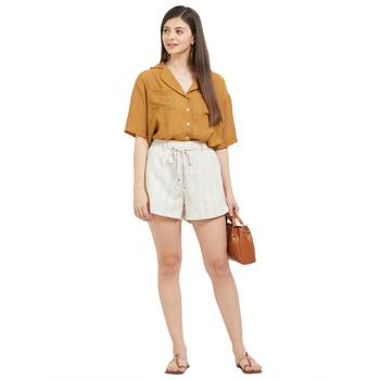 Beige printed polyester bottoms 5