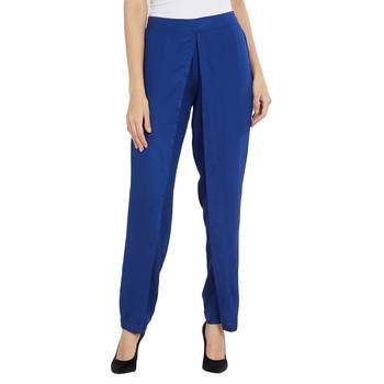 Blue printed viscose bottoms 1