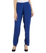 Blue printed viscose bottoms