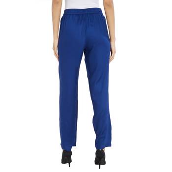 Blue printed viscose bottoms 2