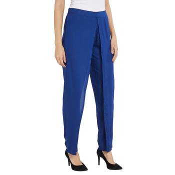 Blue printed viscose bottoms 3