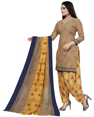 Brown Printed Crepe Salwar 3