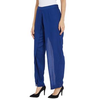 Blue printed viscose bottoms 4