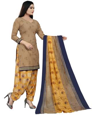 Brown Printed Crepe Salwar 4
