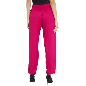 Pink printed viscose bottoms 2
