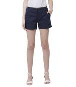 Blue printed viscose bottoms