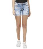 Blue printed viscose bottoms