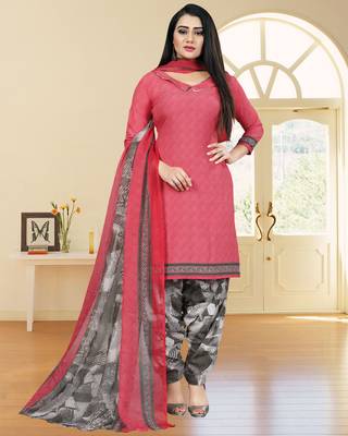 Pink Printed Crepe Salwar 1