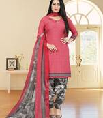 Pink Printed Crepe Salwar