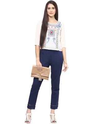 Blue printed cotton bottoms 4