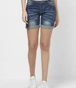 Blue printed viscose bottoms