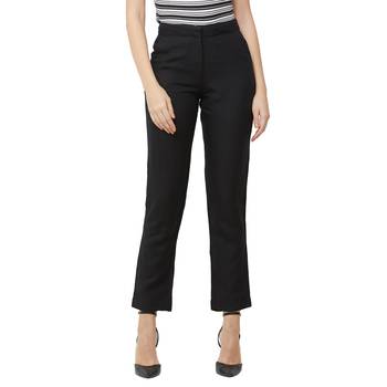 Black printed linen bottoms 1