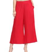 Red printed viscose bottoms