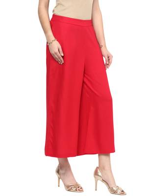 Red printed viscose bottoms 3