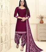 Purple Printed Crepe Salwar