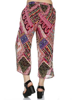 Pink printed polyester bottoms 2