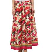 Pink printed polyester skirts