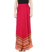 Pink printed viscose skirts