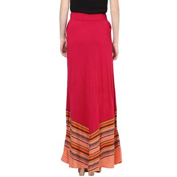 Pink printed viscose skirts 2