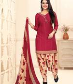 Magenta Printed Crepe Salwar