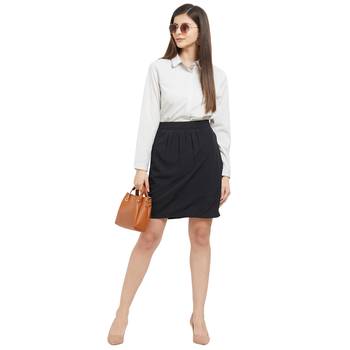 Black printed polyester skirts 5