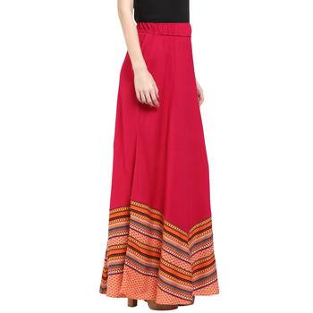 Pink printed viscose skirts 3