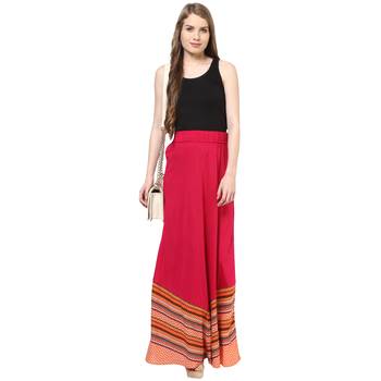 Pink printed viscose skirts 4