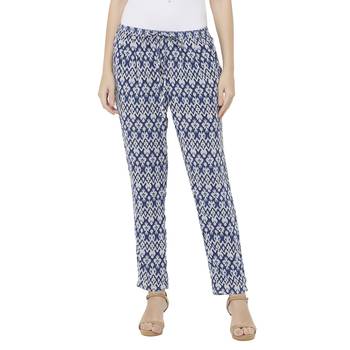 Blue printed polyester bottoms 1