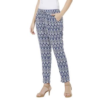 Blue printed polyester bottoms 4