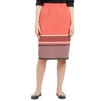 Orange printed viscose skirts 1