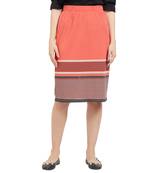 Orange printed viscose skirts