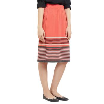 Orange printed viscose skirts 2
