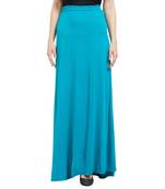 Blue printed viscose skirts